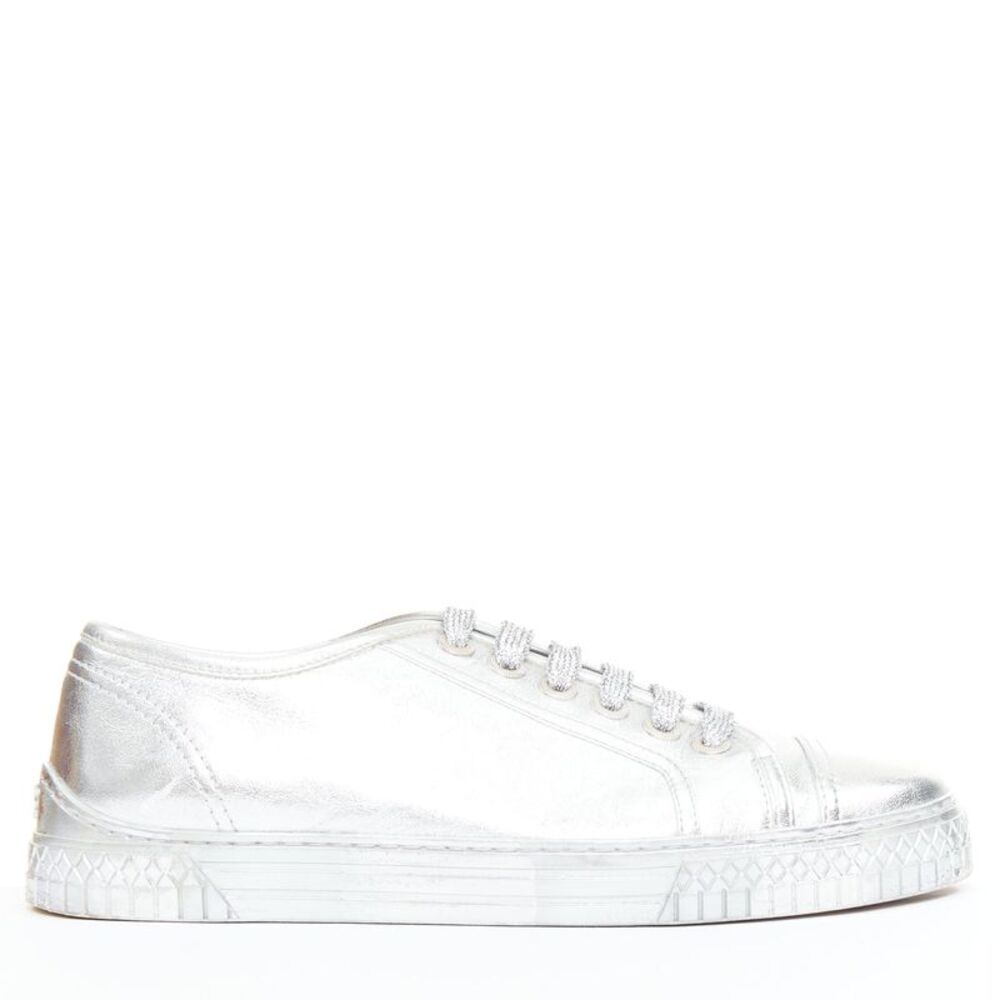 Chanel Leather Glitter Sneakers